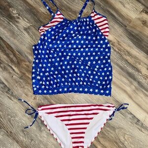 Patriotic Stars and Stripes Tankini Set